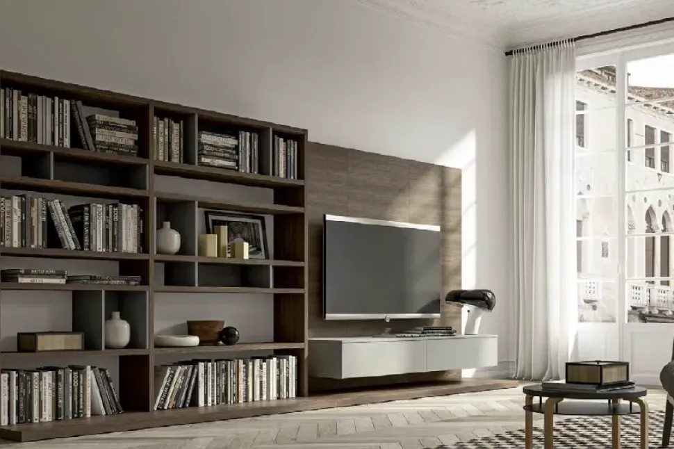 Composizione per il living modello Soggiorno nilo 42 african wood made in italy di Md work a prezzo scontato