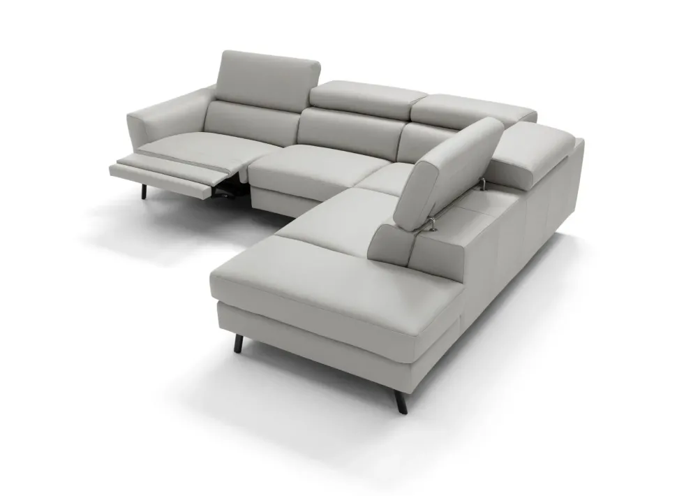 Divano angolare pelle in poliuretano Max divani a prezzo Outlet