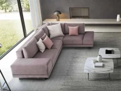 Divano angolare tessuto in misto piuma  Md work in Offerta Outlet