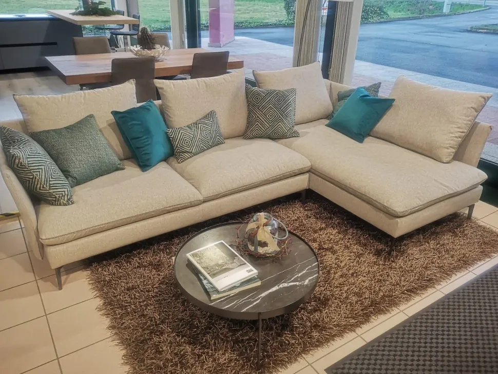 Divano con penisola Biba salotti Link PREZZI OUTLET sconto 40%