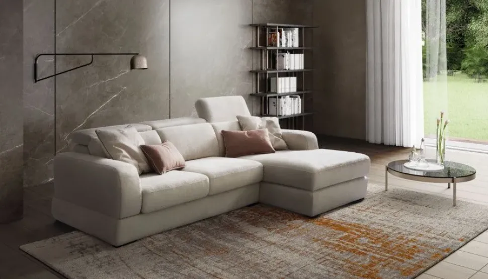 Divano con penisola in Tessuto Graffiti Le comfort