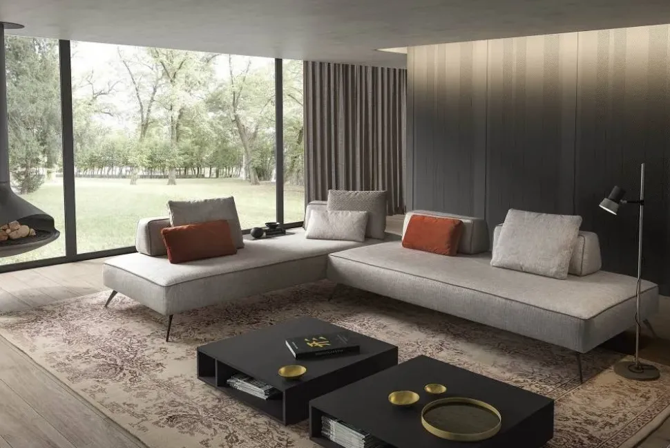 Divano con penisola in Tessuto Jest fancy Samoa