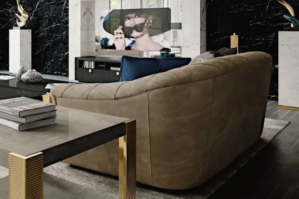 Divano Divano nabuk alta qualità Md work in Offerta Outlet