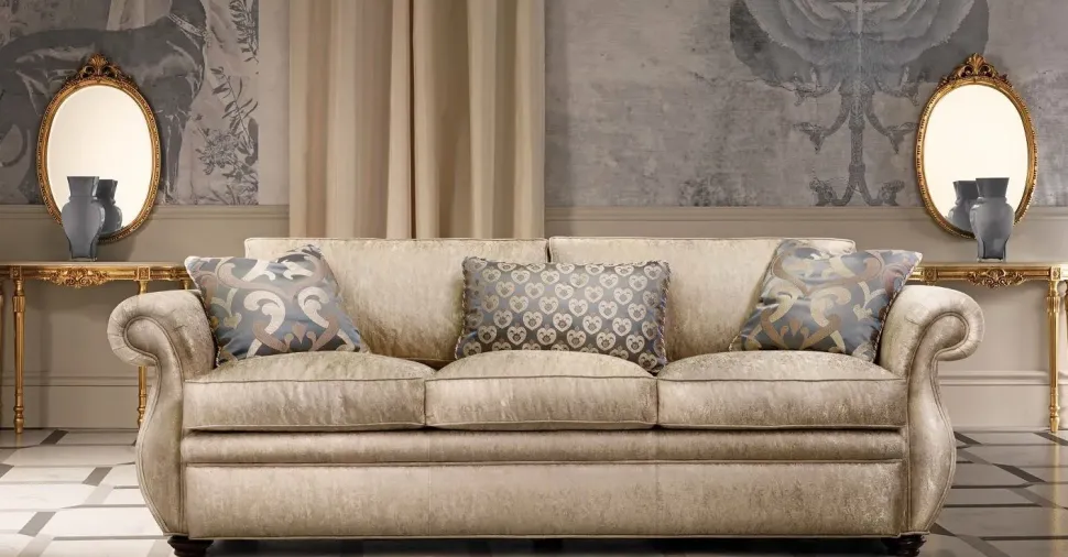 Divano Divano piuma velluto piuma vari colori Md work in Offerta Outlet