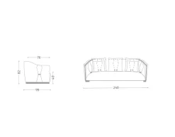 Divano Divano pronta consegna luxury acciaio velluto Md work in Offerta Outlet