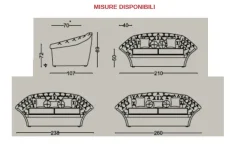 Divano Divano velluto completo di cuscineria vari colori in Tessuto non sfoderabile di Md work scontato 45%