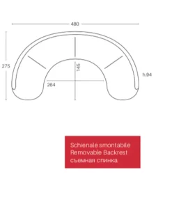 Divano elisir tessuto in misto piuma  Md work in Offerta Outlet