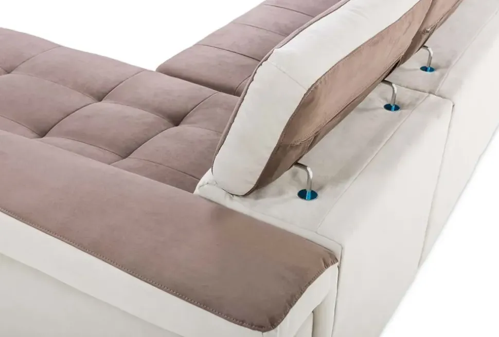 Divano letto Divano con letto e penisola contenitore vai colori Md work in Offerta Outlet