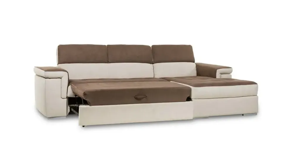 Divano letto Divano con letto e penisola contenitore vai colori Md work in Offerta Outlet