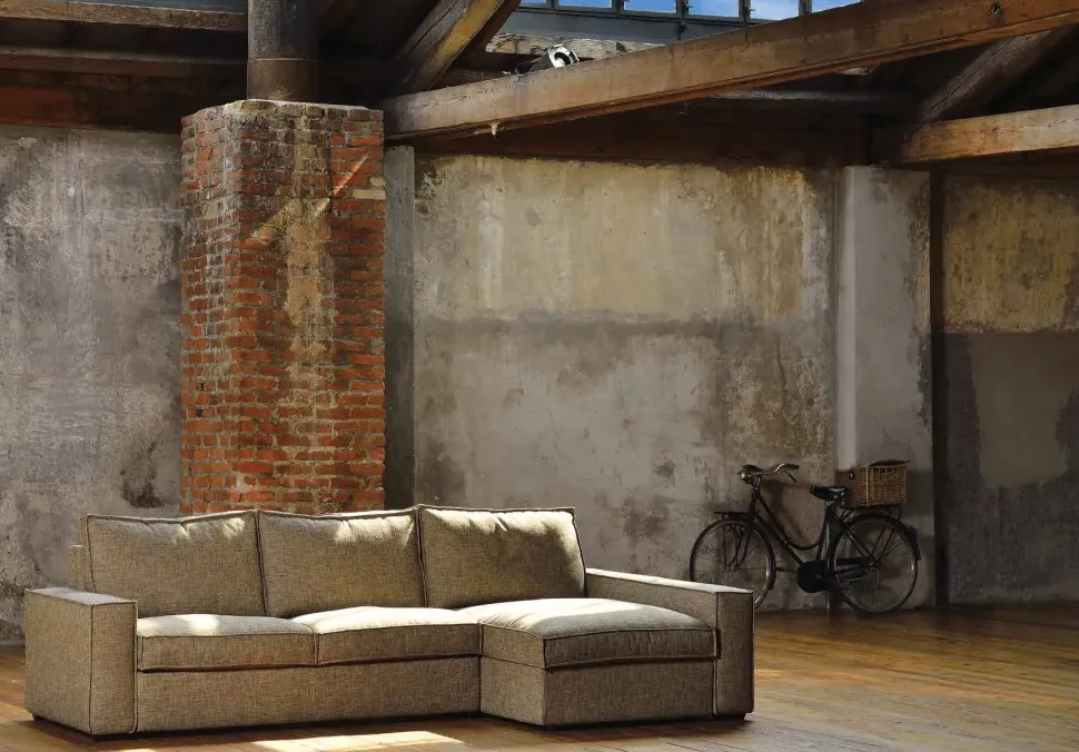 Divano letto tessuto in misto piuma Md work a prezzo scontato