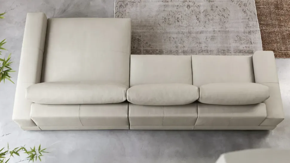 Divano moderno pelle Vision di Doimo salotti con sconto del - 35%