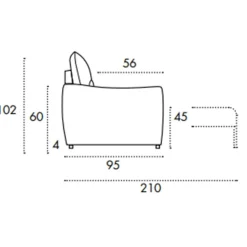 Divano Pavarotti in Tessuto sfoderabile  di Vis comoda scontato 43%