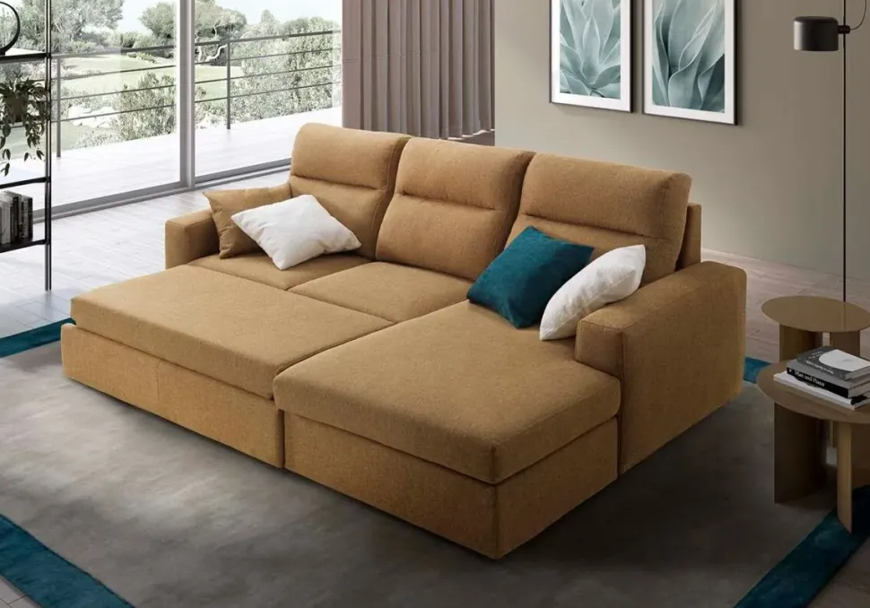 Divano Penny tessuto in poliuretano Biel in Offerta Outlet