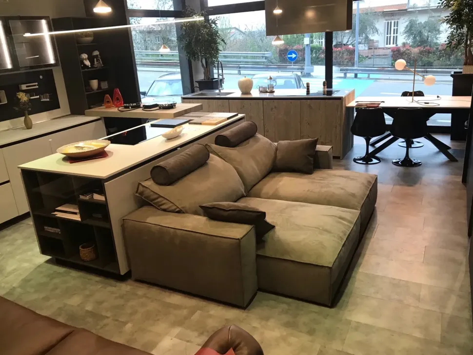 Divano relax microfibra in misto piuma Flex team a prezzo Outlet