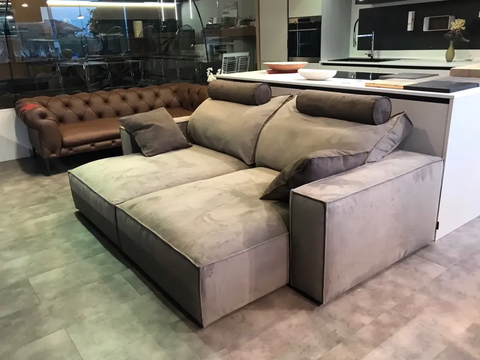 Divano relax microfibra in misto piuma Flex team a prezzo Outlet