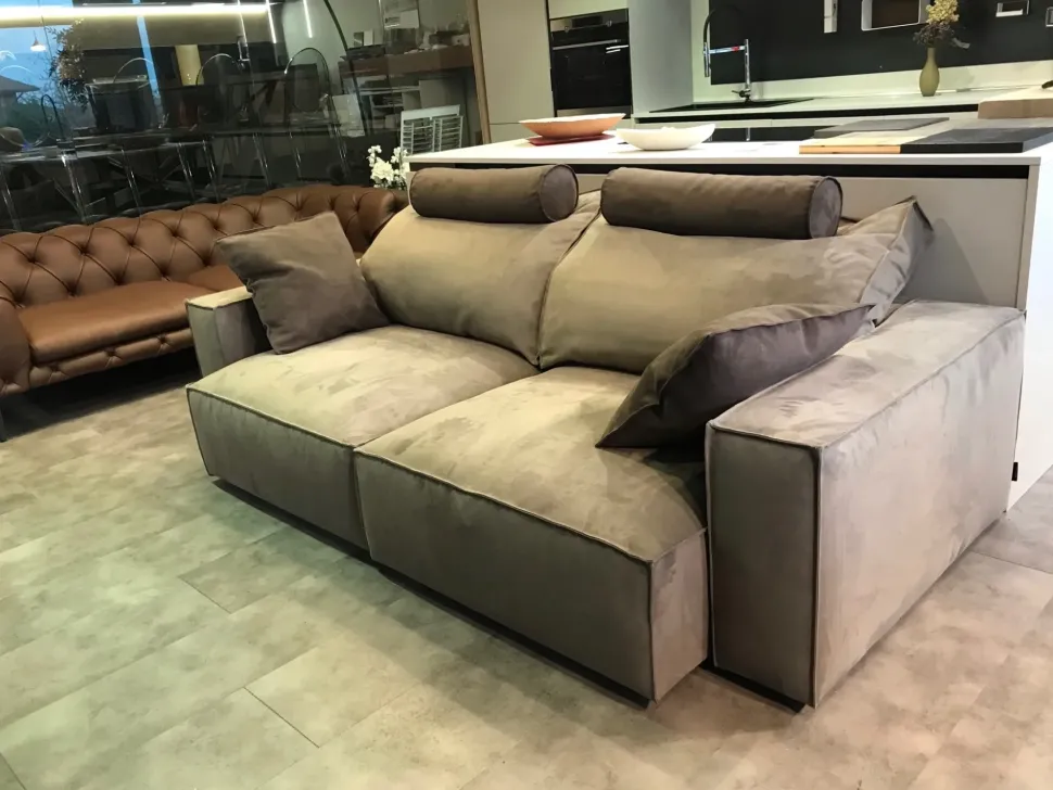 Divano relax microfibra in misto piuma Flex team a prezzo Outlet