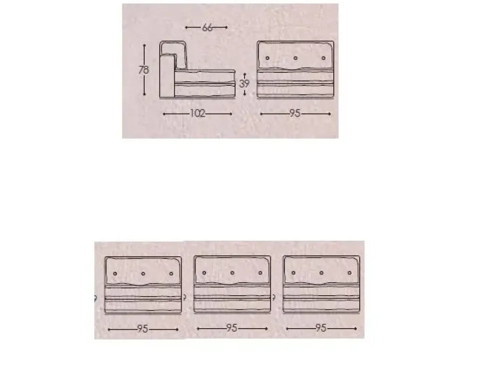 Divano tessuto in poliuretano Md work a prezzo scontato