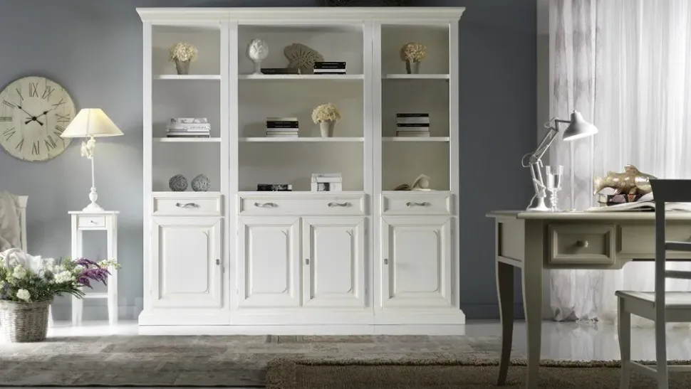 Libreria Artigianale in legno a prezzo Outlet: scopri Libreria componibile country scontata del 35%