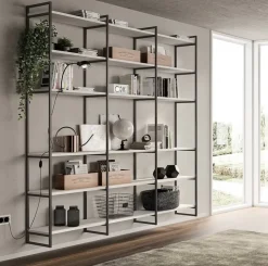 Libreria in stile design Scavolini in laminato materico Offerta Outlet