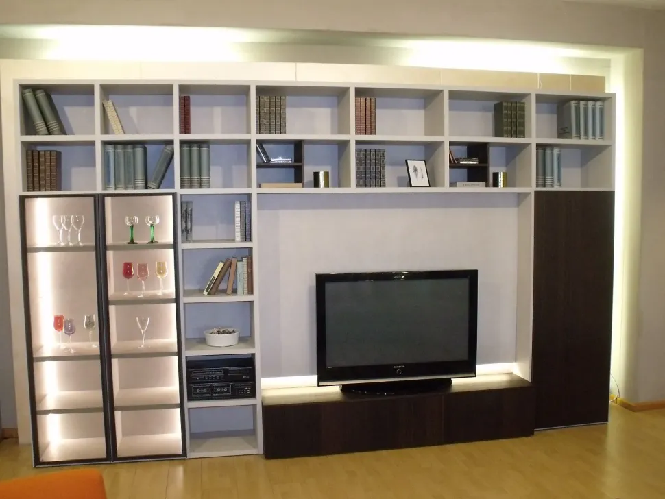 Libreria Liberia modo Sangiacomo in stile design con forte sconto