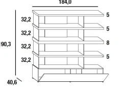Libreria Libreria air 0641 Lago in stile design a prezzi outlet