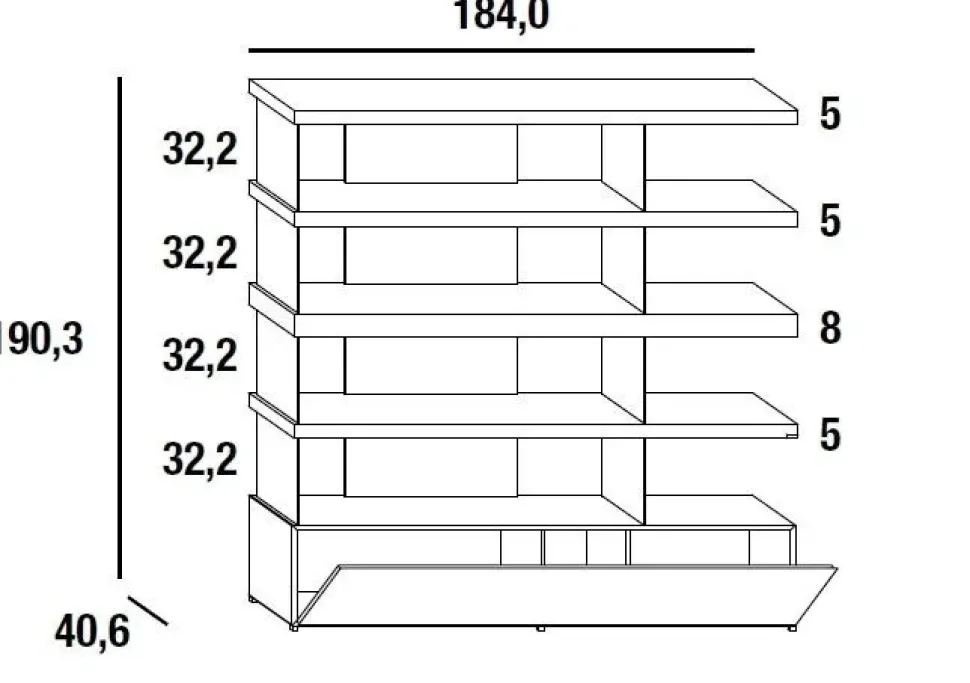 Libreria Libreria air 0641 Lago in stile design a prezzi outlet