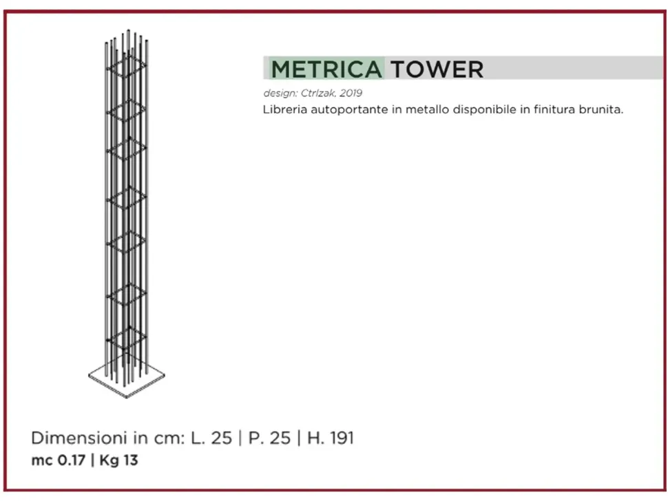 Libreria Metrica tower Mogg in stile design con forte sconto