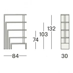 Libreria modello 712 joy 5 h cm 132 di Zanotta a prezzo riservato