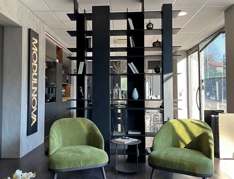 Libreria modello Blade bifacciale di Modulnova in Offerta Outlet