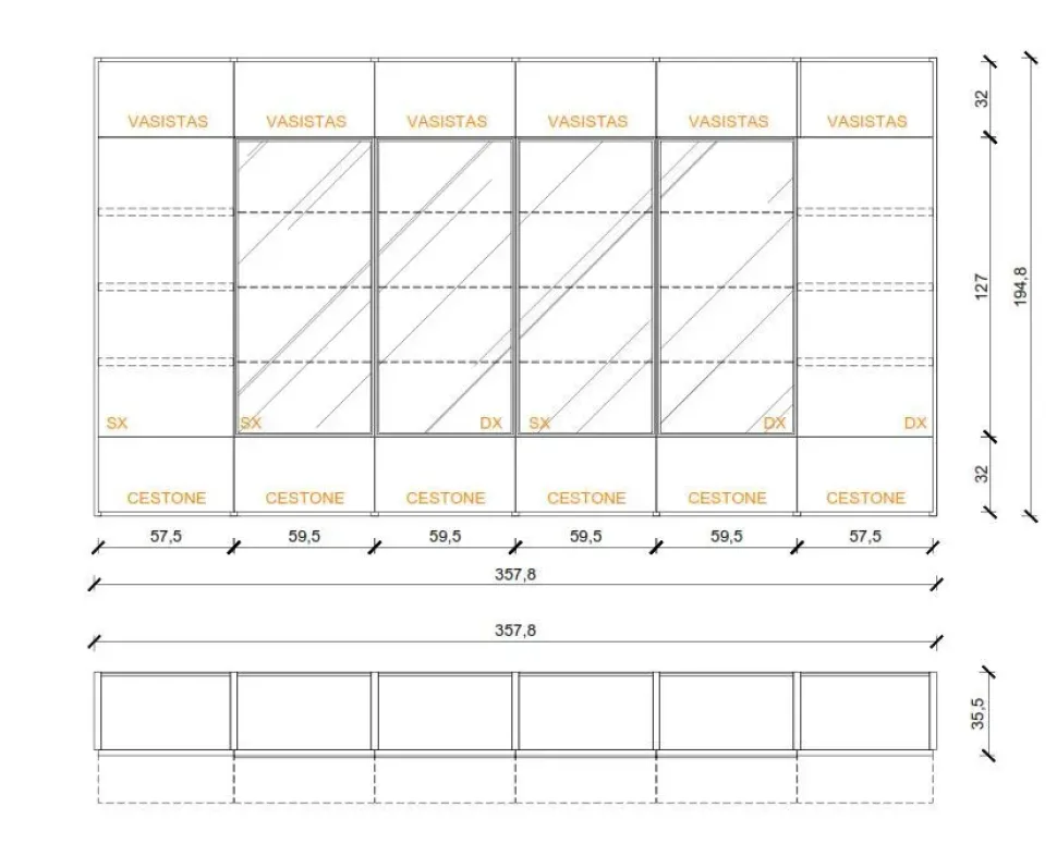 Libreria Modo stile moderno Modo di Sangiacomo in Offerta Outlet