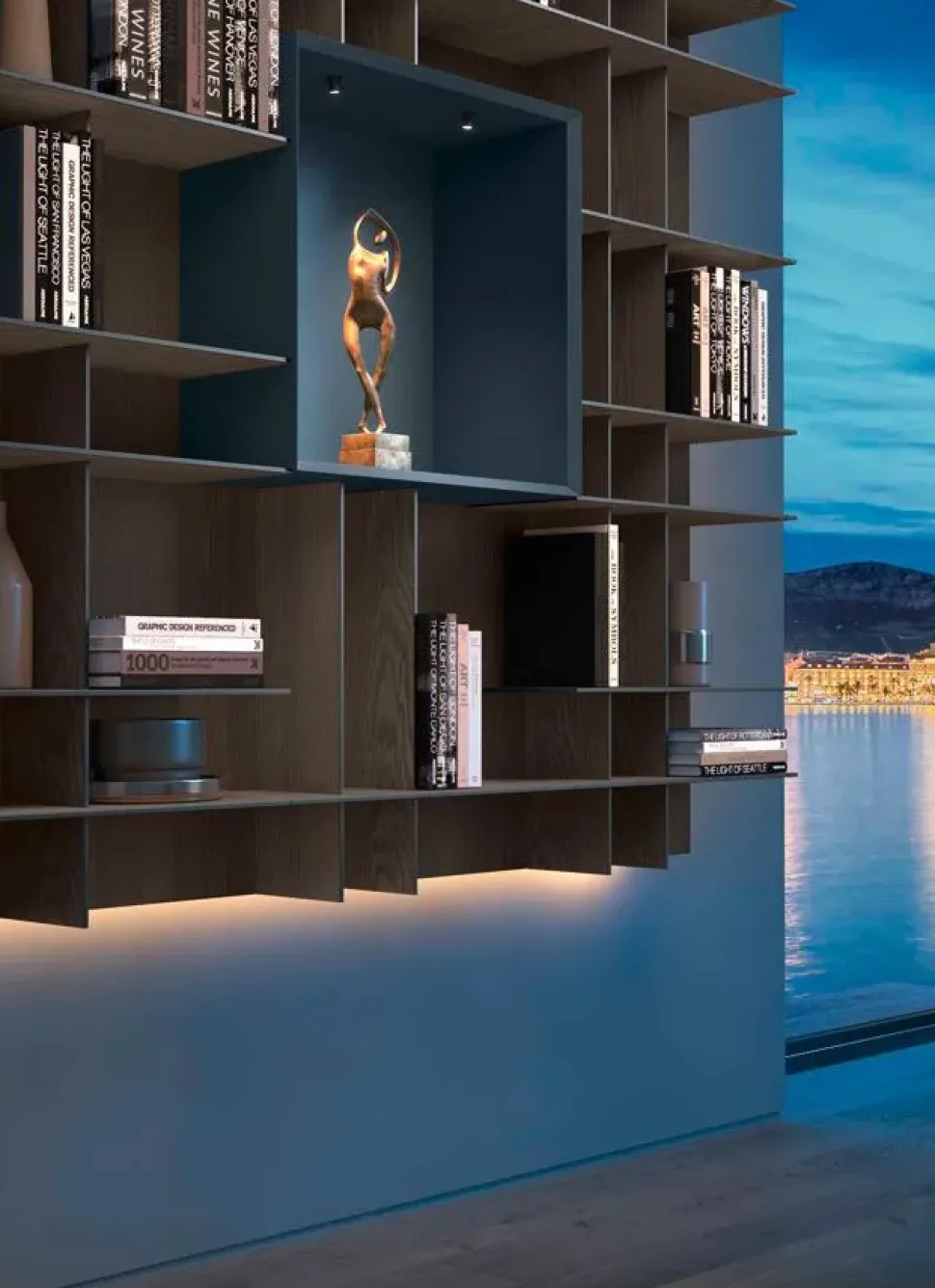 Libreria Movida cube stile design di Olivieri scontata del 30%