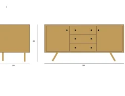 Madia Artigianale in legno Madia akaia in Offerta Outlet