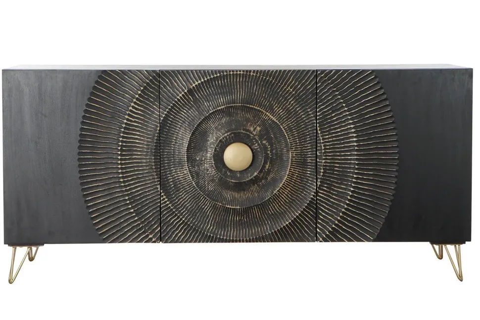 Madia Credenza mango nera 160 di Outlet etnico in stile design scontata -23%
