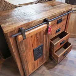 Madia Credenza newport scura etnico indsutrial in stile design di Outlet etnico in Offerta Outlet