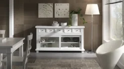 Madia di Artigianale in legno Madia con ante scorrevoli in vetro scontata del 40% a prezzo scontato