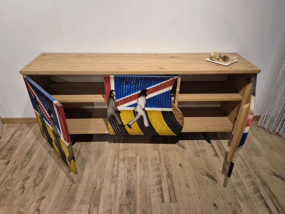 Madia di Artigianale in legno Liverpool a prezzo Outlet