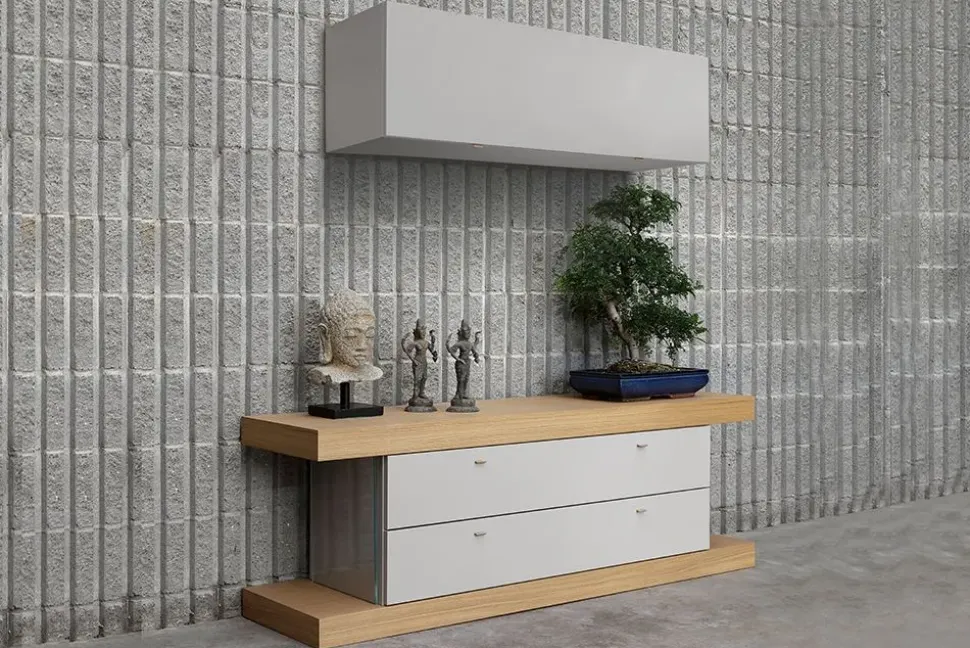 Madia di Forme’s in legno F2/form line 402 con pensili a prezzo riservato