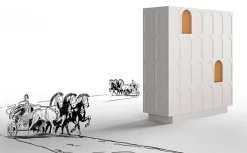 Madia di Minotti italia in laccato opaco Roma a prezzo riservato