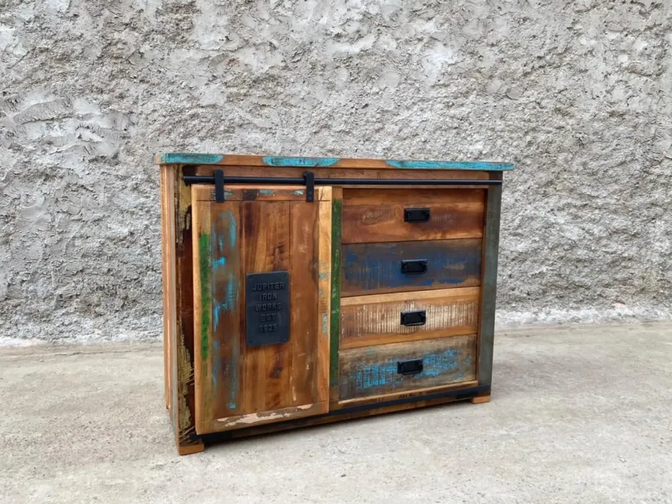 Madia di Outlet etnico in legno Madia credenza jupiter 120 riciclo in Offerta Outlet