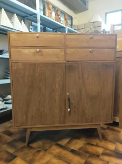 Madia in stile design Credenza alta vintage teak  di Outlet etnico in Offerta Outlet