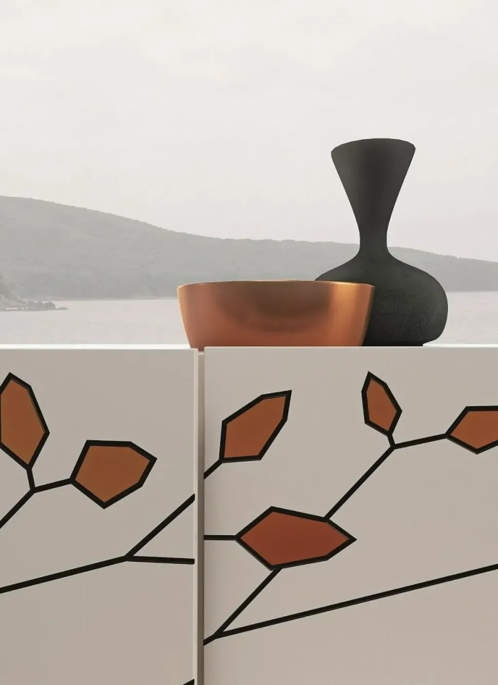 Madia in stile design Folium di Fratelli mirandola a prezzo Outlet