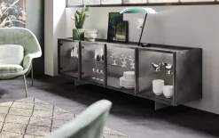 Madia in stile design Vetro e opaco titanio di Md work in Offerta Outlet