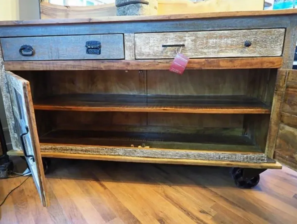 Madia in stile moderno Madia credenza industriale con ruote di Outlet etnico a prezzo Outlet