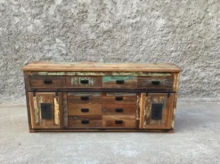 Madia in stile moderno Madia 10cassetti e due ante scorrevoli jupiter vintage di Outlet etnico a prezzo scontato