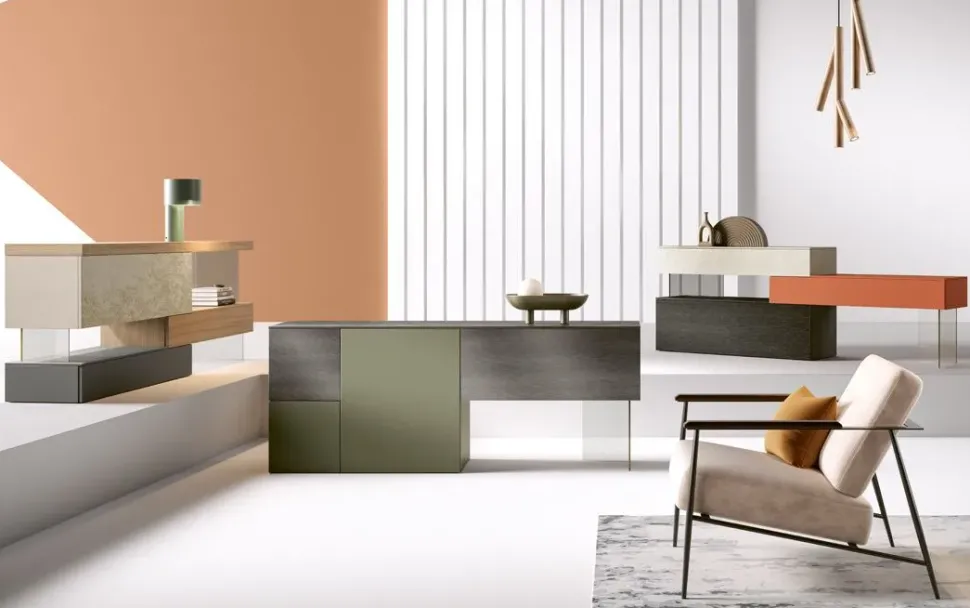 Madia Madia rovere cm 210 di Duebitalia in stile design scontata -25%