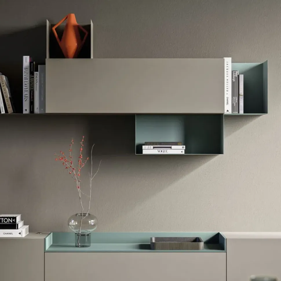 Mobile componibile System day Homes in laccato opaco in Offerta Outlet