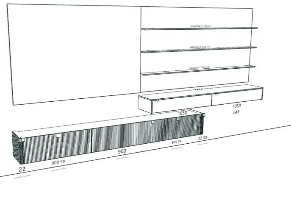 Mobile soggiorno modello Outlet living binova roma di Binova a PREZZI OUTLET