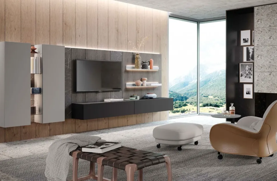 Mobile soggiorno modello Skyline di Astor mobili scontato -30%