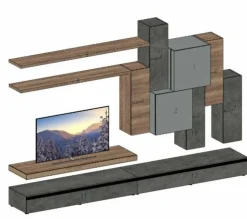 Mobile soggiorno modello Parete sfalzata di Imab scontato -50%