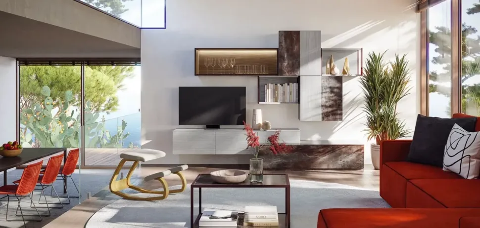 Mobile soggiorno modello Day by day di Giessegi a PREZZI OUTLET